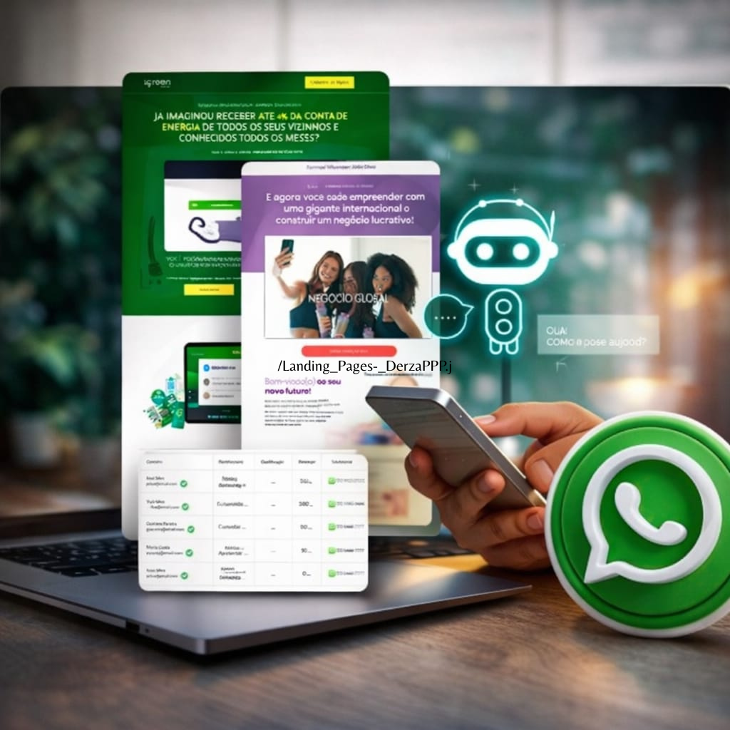 Landing Page profissional para Recrutadores MMN com integração ao DerZaPP IA no WhatsApp